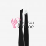 Penseta de sprancene cu pat de prindere, inclinata, neagra, Staleks TE-11/4b
